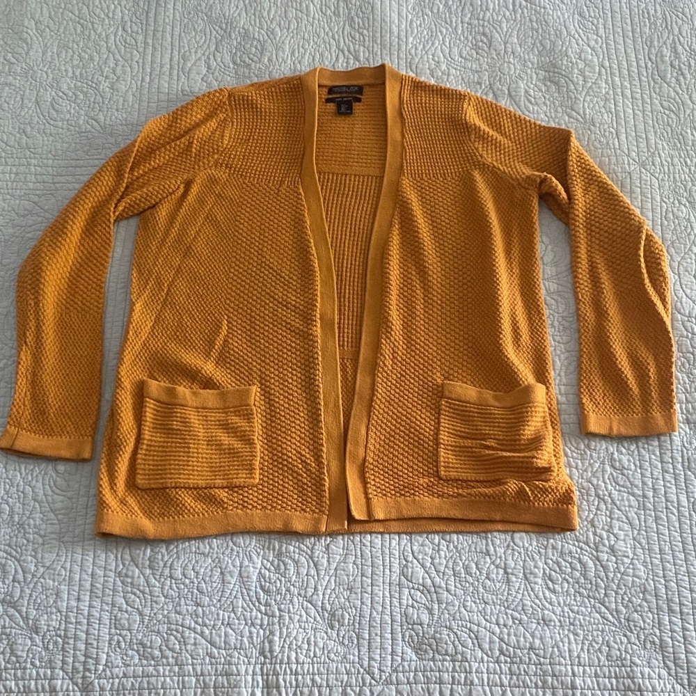 Rachel Zoe Mustard Open-Front Cardigan